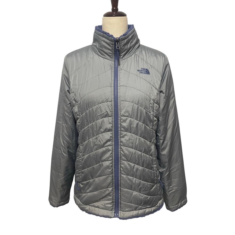 The North Face Women's Mossbud Swirl Reversible Jacket Gray Blue Size M